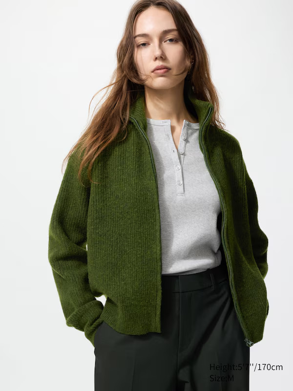 Cardigan zippé en maille soufflée Yarn™ | Uniqlo FR