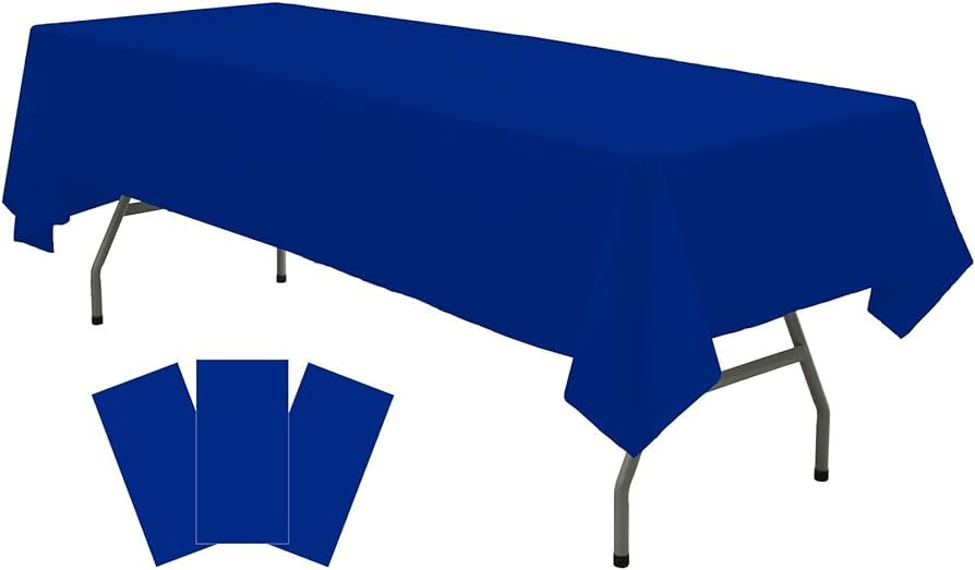 Plastic Royal Blue Tablecloths 3 Pack Disposable Table Covers 54" x 108" Dark Blue Table Cloths P... | Amazon (US)