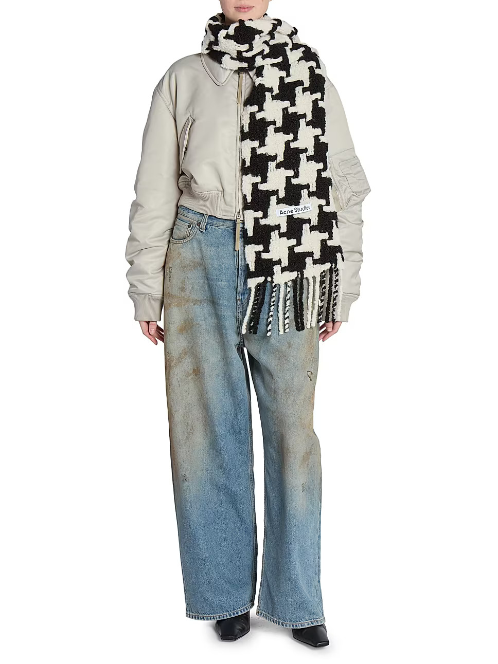 Vadik Houndstooth Knit Scarf | Saks Fifth Avenue