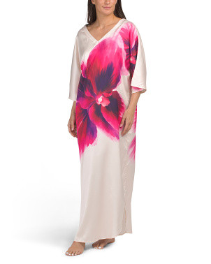 Floral Print Satin Caftan | Women | Marshalls | Marshalls