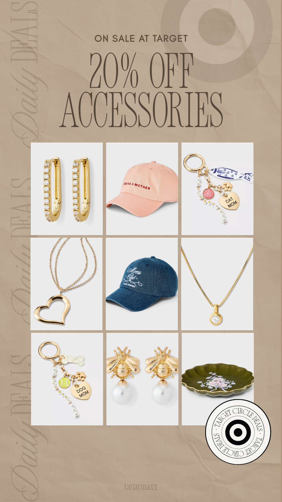 20% off accessories at Target is such a good time to grab the little extras—jewelry, hats, keychains, all the things that pull an outfit together. Perfect to start picking up easy gifts for Mother’s Day!
spring outfits 2026, accessories trends, mothers day gift ideas, dainty jewelry, everyday jewelry, target finds, spring style, gift ideas for her, affordable accessories, layering necklaces, cute gifts, on sale now 

 #LTKgrwm #LTKootd #LTKmomlife