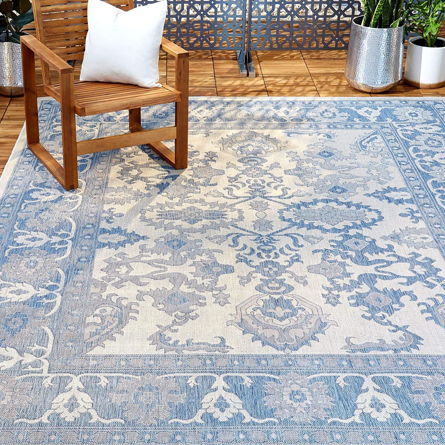 Home Dynamix Nicole Miller Patio Country Ayana Indoor/Outdoor Area Rug, 7'9"x10'2", Traditional G... | Amazon (US)