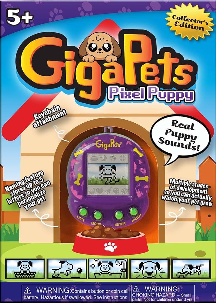 Giga Pets Puppy Dog Virtual Animal Pet Toy, Upgraded Collector’s Edition, Glossy New Purple Housing  | Amazon (US)