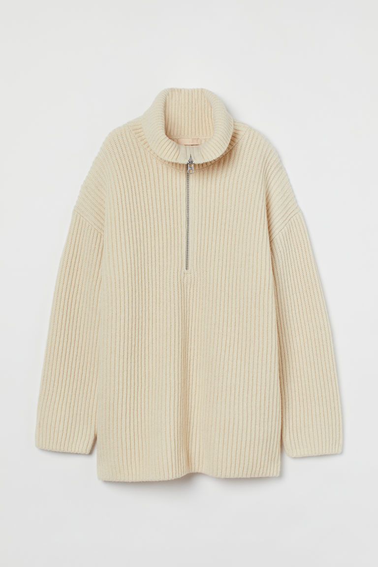 H & M - Rib-knit Cashmere-blend Sweater - White | H&M (US + CA)
