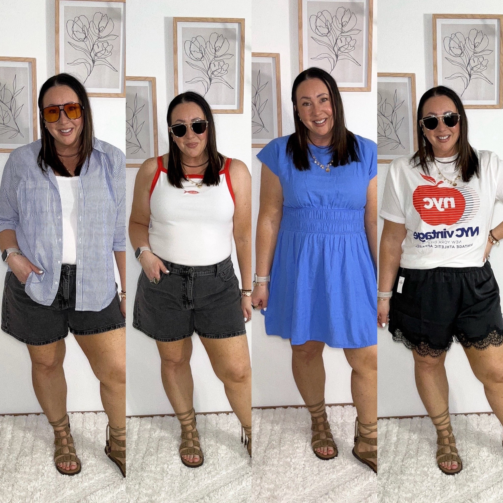 50% off at Old Navy! XL button down. Large pointelle tank. XL apron neck tank. XL lace trimmed shorts. Large dress. Size 18 Walmart denim shorts. Sandals run true to size.

#LTKSaleAlert #LTKMidsize #LTKmomlife