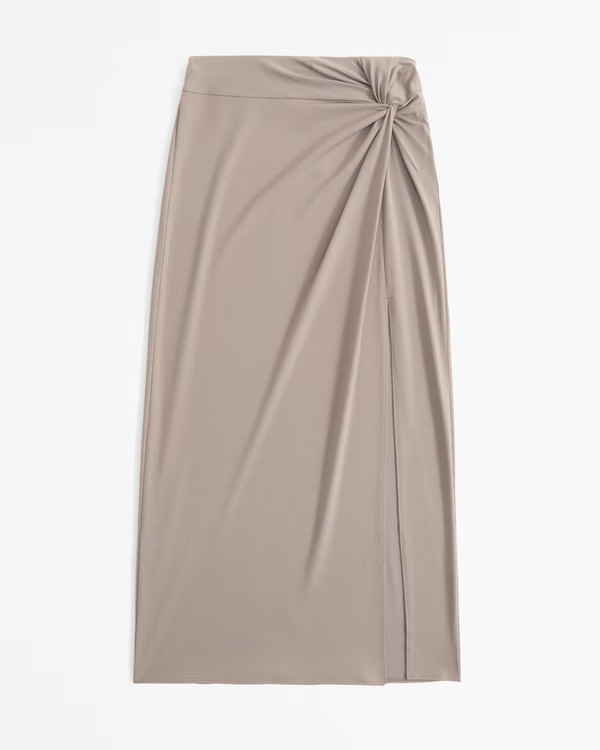 Women's Knotted Midi Skirt | Women's Bottoms | Abercrombie.com | Abercrombie & Fitch (US)