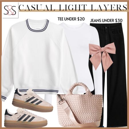 This sweatshirt from Abercrombie is perfectly paired with a pink bow for work or casual date nights. And these Adidas sneakers complete the look for a relaxed work outfit this winter!

#LTKworkwear #LTKMostLoved #LTKstyletip