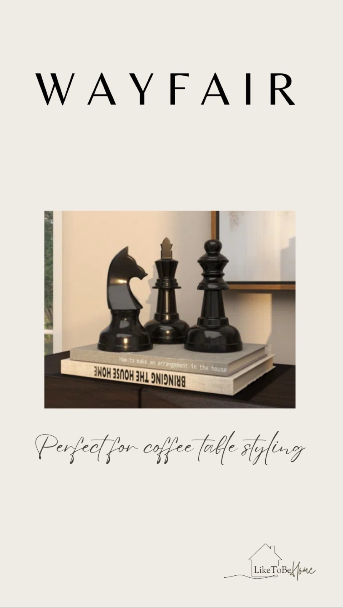Elevate your coffee table decor with these chic chess-inspired statement pieces from Wayfair. The perfect blend of modern design and timeless charm—because every detail in your home matters. 🖤♟️

	•	Modern home styling essentials
	•	Chess decor accents
	•	Wayfair home decor finds
	•	Black chess pieces 
	•	Stylish coffee table accessories
	•	Interior design inspiration

#LTKHome #LTKSaleAlert #LTKSeasonal