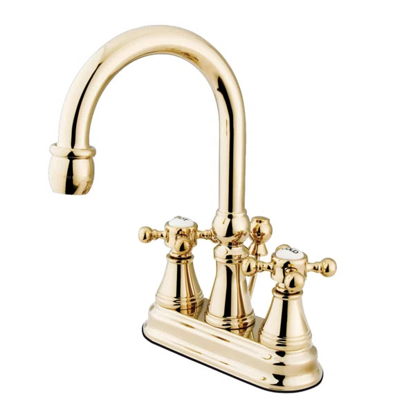 Kingston Brass Vintage Two-Handle 3-Hole Deck Mount 4" Centerset Bathroom Faucet with Brass Pop-U... | Wayfair North America