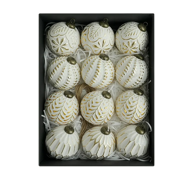 Vintage Christmas Ornaments,12PCS 3.15inch Shatterproof Plastic Vintage Rustic Christmas Ball Orn... | Walmart (US)