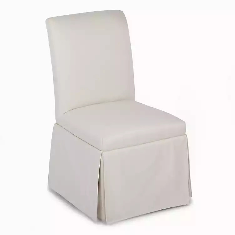 Cream Skirted Dining Chair with Castors | Kirklands