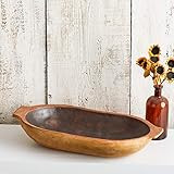 Rustic Dough Bowl, table centerpiece, vintage replica bowl, farmhouse chic, spring centerpiece, cott | Amazon (US)