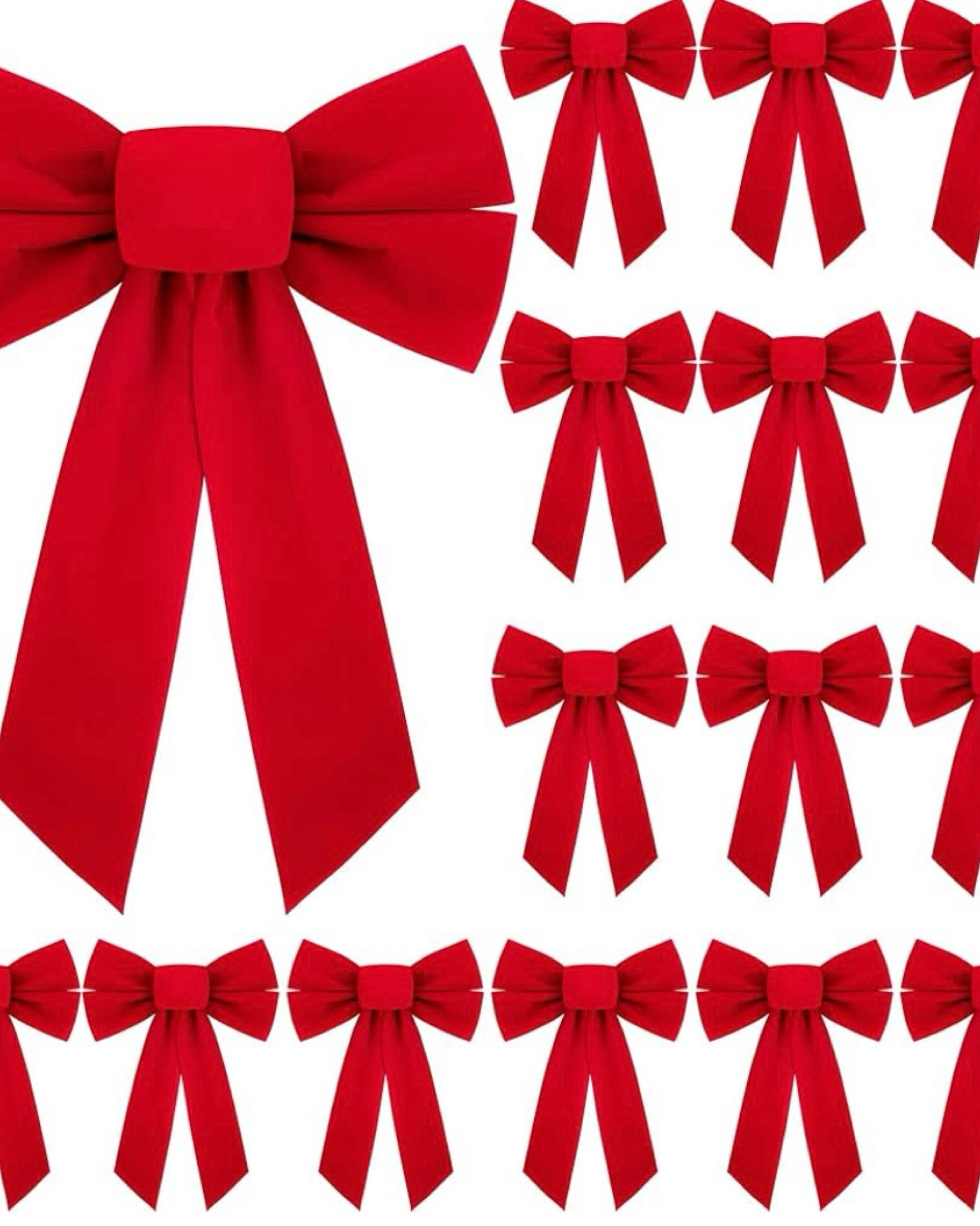 Outdoor red velvet wreath bows 16 for under $25. 

#LTKSeasonal #LTKCyberWeek #LTKHoliday