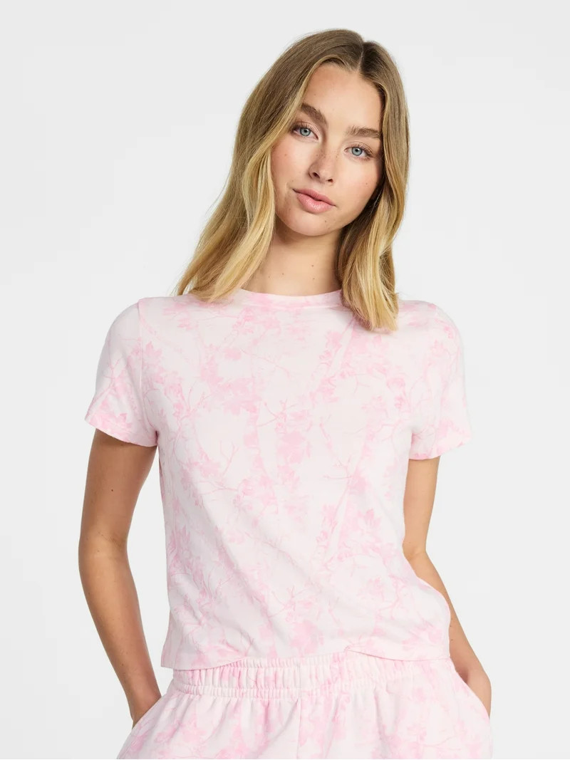No Boundaries Cotton Tee with Short Sleeves, Women’s XXS-XXL | Walmart (US)