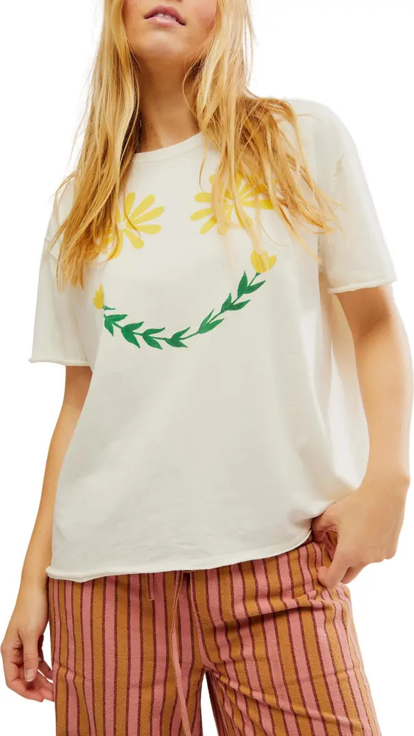 Free People Sunshine Smiles Oversize Cotton Graphic T-Shirt | Nordstrom | Nordstrom