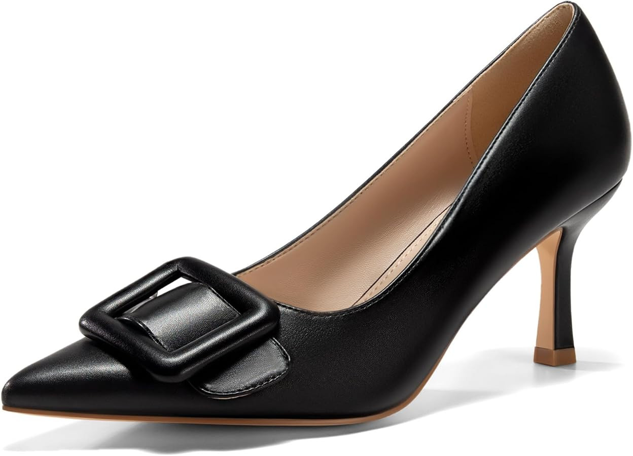 Coutgo Women's Closed Pointed Toe Pumps Stiletto High Heels Wedding Party Dress Shoes | Amazon (US)