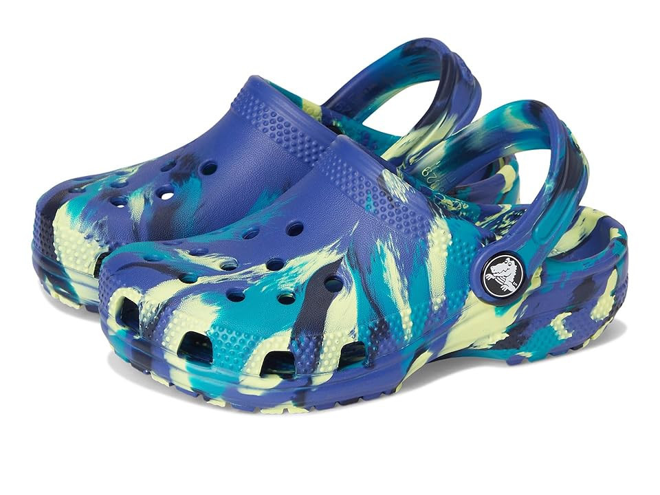 Crocs Kids Classic Marbled Clogs Kids Shoes Navy/Turbo Teal: 9 Toddler M | Zappos.com
