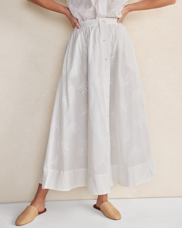 Organic Cotton Embroidered Voile Skirt | Talbots