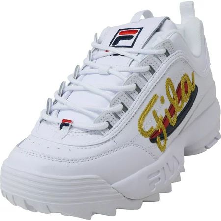 Fila Women's Disruptor Ii Signature White / Navy Red Sneaker - 9M | Walmart (US)