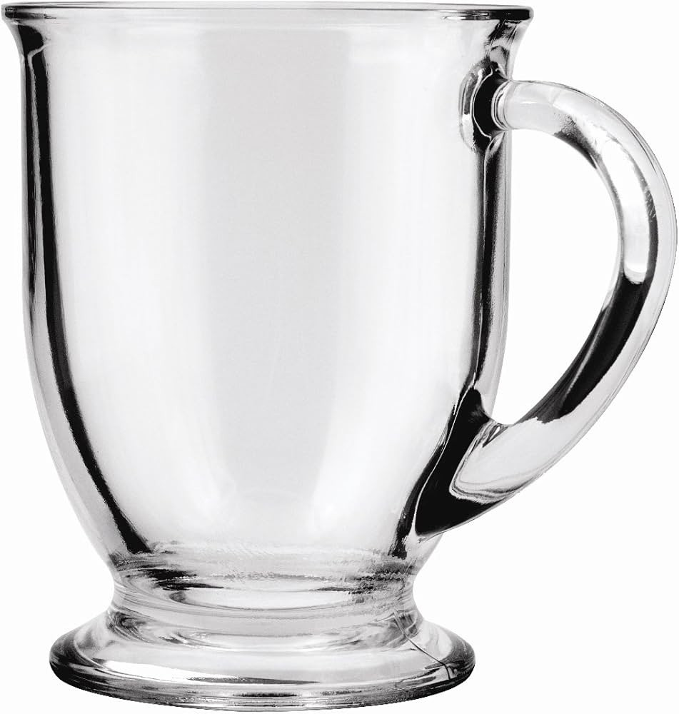 Anchor Hocking Café Glass Coffee Mugs, 16 oz, Set of 6 | Amazon (US)