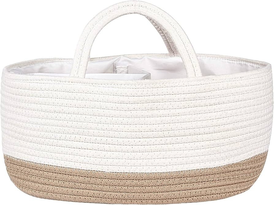 Mila Millie Baby Large Cotton Rope Diaper Caddy | Organizer Storage Bin for Nursery Essentials | ... | Amazon (US)