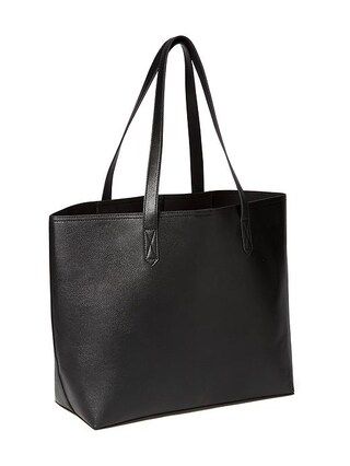 Old Navy Classic Faux Leather Tote For Women Size One Size - Black | Old Navy US