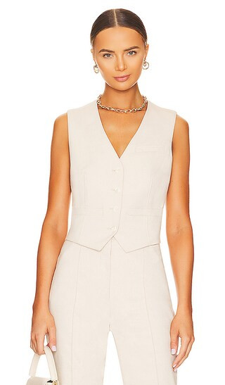Bennett Vest in Limestone | Revolve Clothing (Global)