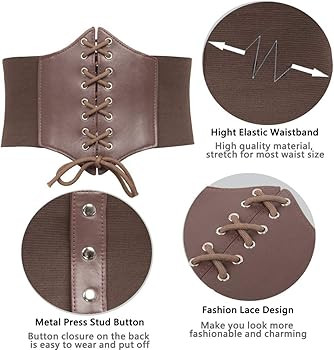 GRACE KARIN Lace-up Cinch Belt Tied Corset Elastic Waist Belt | Amazon (US)