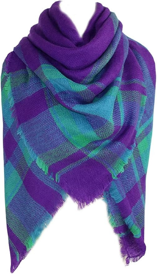 Plaid Scarf Soft Warm Tartan Shawl Cape Blanket Scarves Fashion Wrap | Amazon (US)