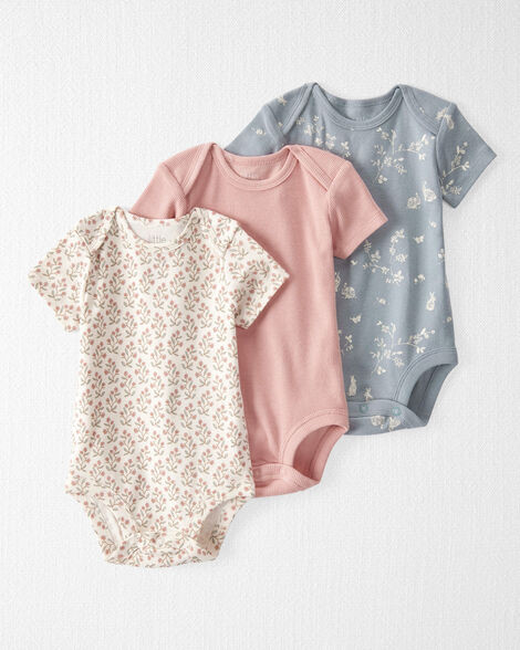 Baby 3-Pack Organic Cotton Rib Bodysuits | Carter's Inc