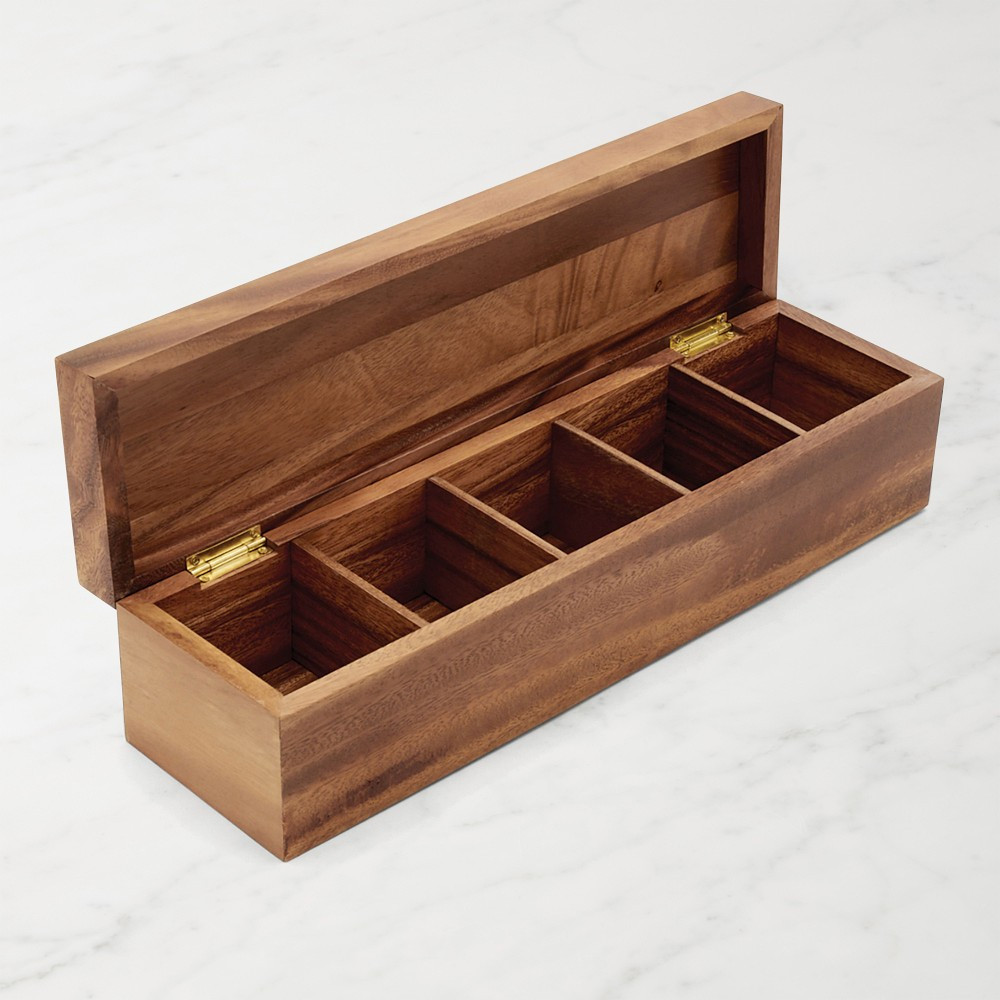 Ironwood Gourmet Townhouse Tea Box, Acacia Wood | Williams-Sonoma