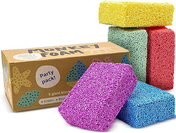 Monkey Foam - 40% More Than The Competitor's Combo Party Pack - 5 Giant Blocks in 5 Great Colors ... | Amazon (US)