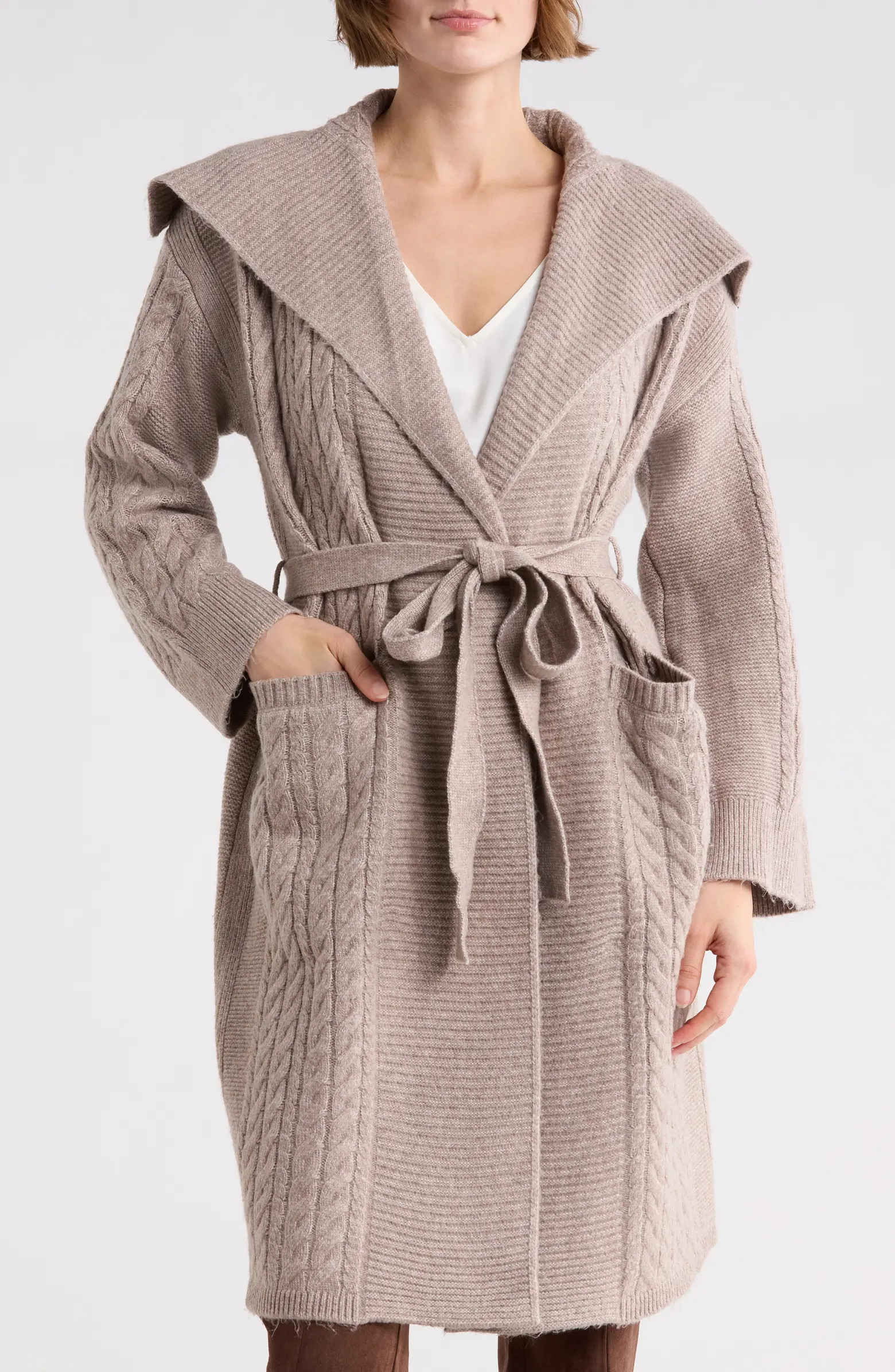 T Tahari Braided Cable Duster Cardigan | Nordstromrack | Nordstrom Rack