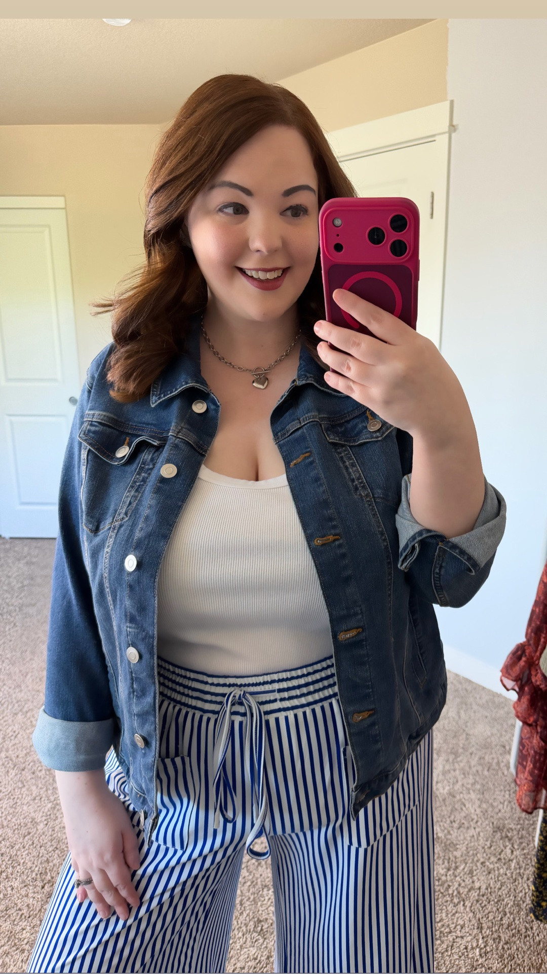Serving comfy + cute all summer long in these striped pants from Amazon 😌☀️Makes for the ideal casual OOTD!

Pants are a size 1X and fit true to size
Tank is a size 1X and fits true to size
Jacket is a 1X and fits true to size

#LTKgrwm #LTKootd #LTKPlusSize