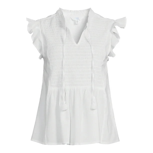 Time And Tru Women's Smocked Yoke top - Walmart.com | Walmart (US)