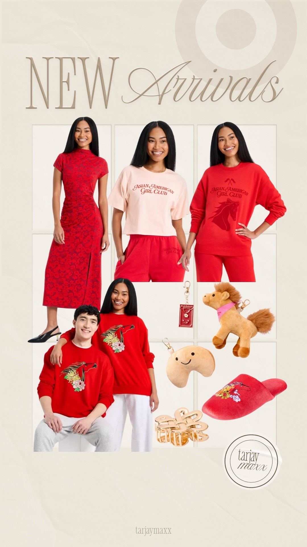 Celebrating Lunar New Year just got a whole lot cuter. 🧧 Even if you aren't personally celebrating, Target’s "Asian American Girl Club" collection is full of pieces that are too good to pass up—especially those vibrant red sweaters and the floral dress. The horse-print crewneck is definitely a standout, and the little fortune cookie and horse plush keychains are the perfect "just because" gifts. 🐎✨ I love that these are all available online so you can snag your size before they're gone. women's puffer jacket - joylab, bedroom refresh, women's effortless pull-on pants - a new day, valentines decor, signature scent, valentines outfit women, denim forum the farrah hi-rise wide jean, date night outfits, vacation outfits beach, winter outfits women, lunar new year, asian american girl club, target finds, year of the horse, lunar new year outfits, red aesthetic, graphic sweatshirts, festive fashion, target style, new arrivals, spring transition, everyday casual, gift ideas, accessories edit

#LTKNYFW #LTKgrwm #LTKmomlife