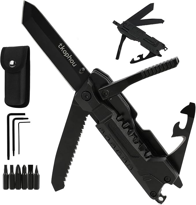 Multitool Knife, Multi Tool Pocket Knife for Men, 17-in-1 Folding Knife Camping Multitool for Hik... | Amazon (US)