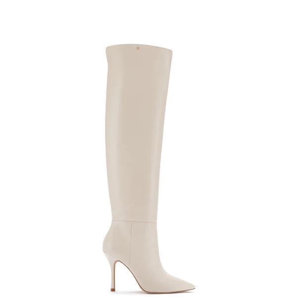 Kate Hi Boot In Ivory Leather | Larroude