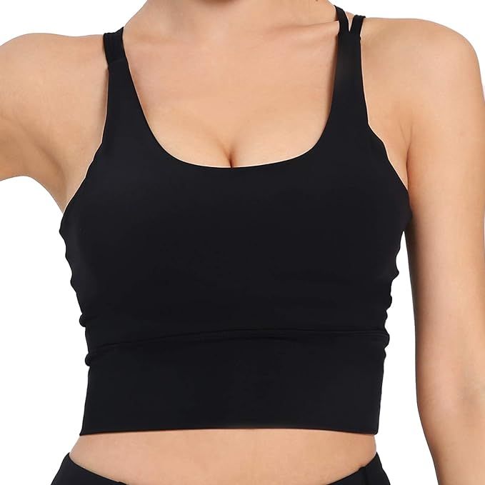 Yoga Tank Tops for Women Fitness Workout Tank Tops Athletic Tank Crop Top Sports Bra | Amazon (US)