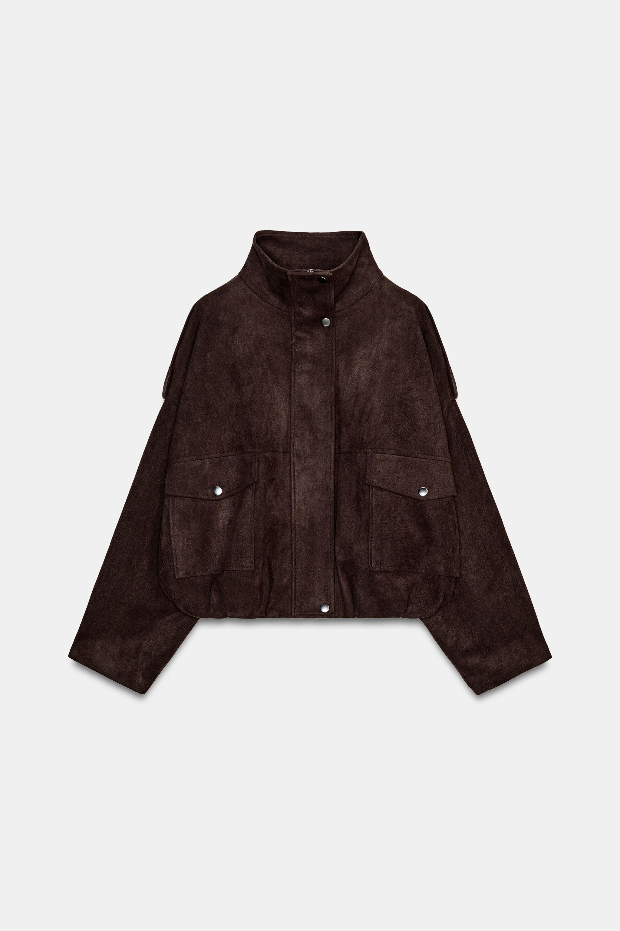 FAUX SUEDE JACKET WITH SHOULDER TABS | Zara US