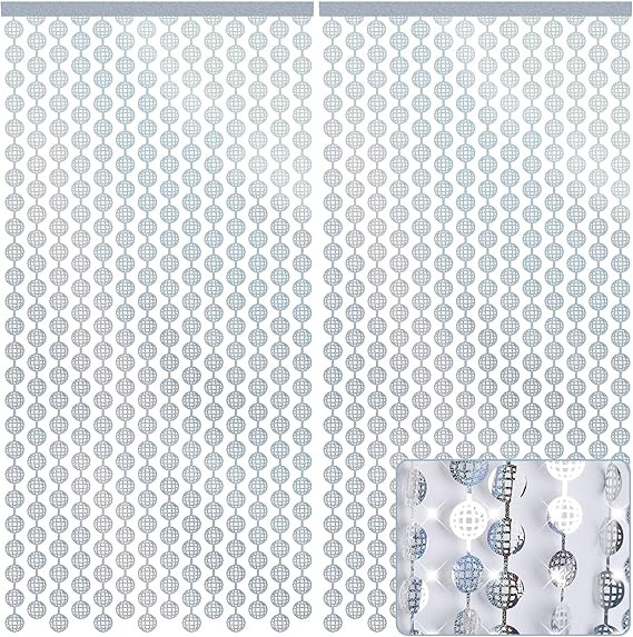 2 Pcs Disco Ball Foil Curtain- 6.6 x 3.3 ft Laser Disco Bachelorette Party Decorations- Disco Bal... | Amazon (US)