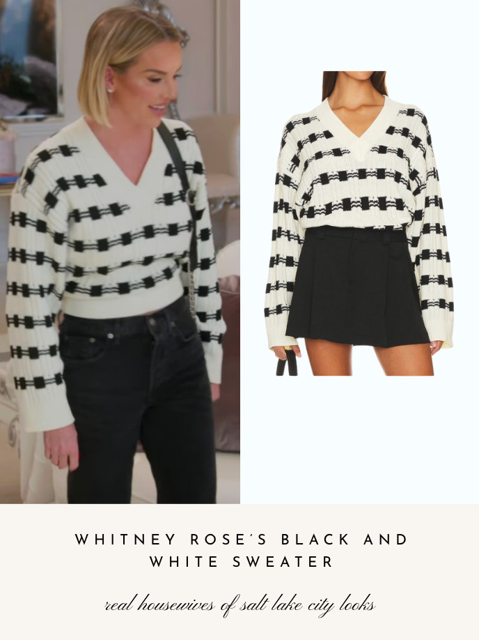  Whitney Rose's Black and White Sweater  

 