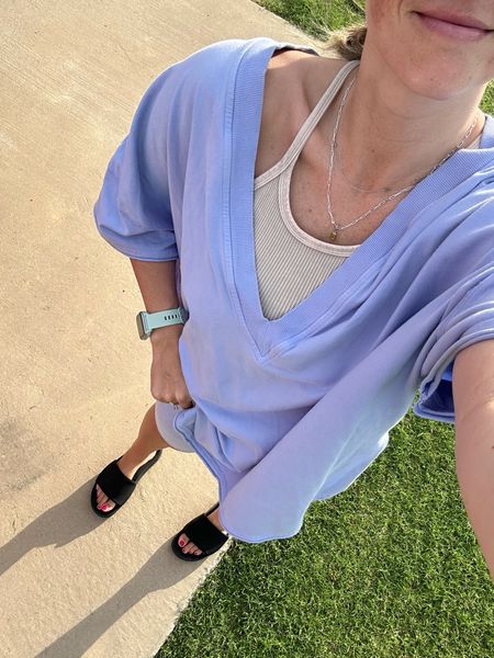 Travel outfit, mom & nursing friendly. Wearing a small in the set. Sandals run TTS. Crop is the XS/S in stone. 

#LTKFindsUnder50 #LTKFindsUnder100 #LTKActive