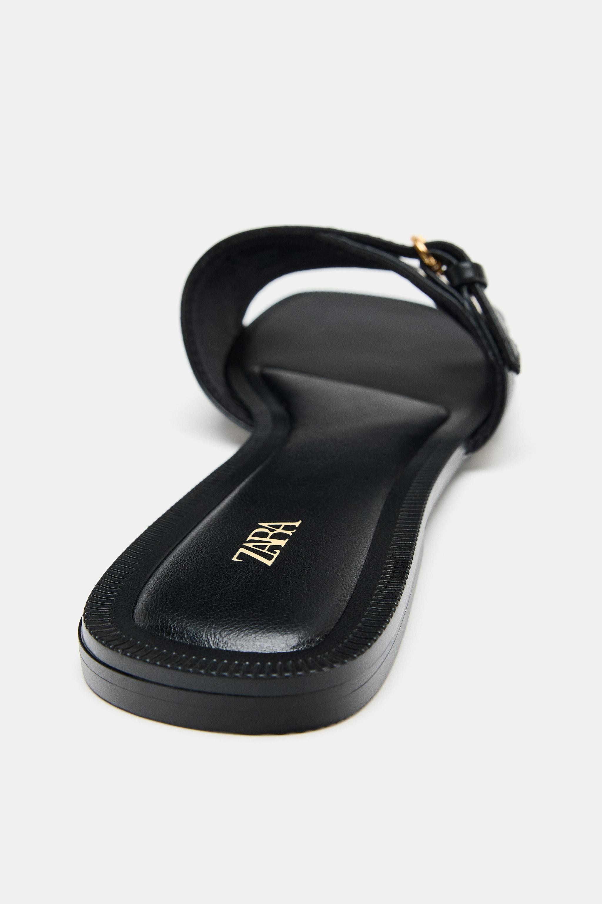 PRINTED FLAT BUCKLE SANDALS | Zara US