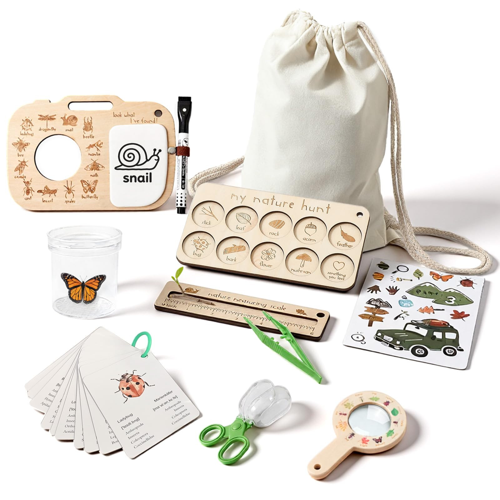Bug Catcher Kit for Kids, Bug Catching Kit with Bug Box, Learning Cards & Observation Board, Outd... | Amazon (US)