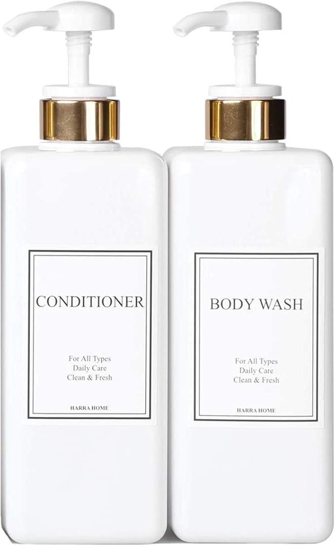 Empty Plastic Pump Bottles Square Shampoo Bottle Conditioner Soap Lotion Refillable, BPA Free for... | Amazon (US)