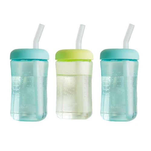 The First Years Squeeze & Sip Toddler Straw Cups - Squeezable Transition Sippy Cup with Silicone Straw - Toddler Feeding Supplies - 7 Oz - Ages 6 Months and Up,3 Count (Pack of 12) | Amazon (US)