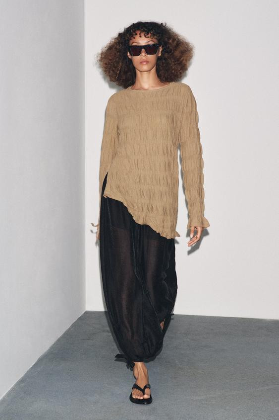 GATHERED KNIT TOP | Zara UK