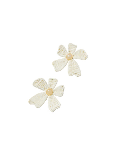 Raffia Flower Stud Earrings | Ann Taylor