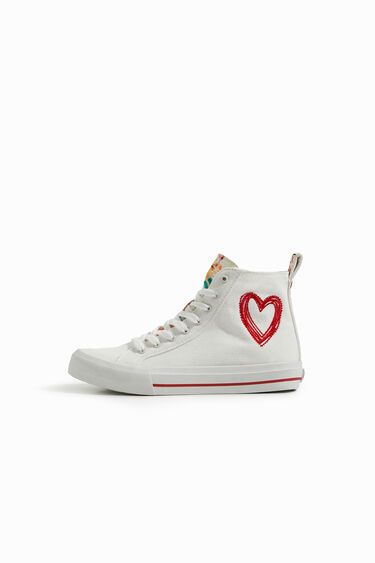 High-top sneakers with heart | Desigual (UK)